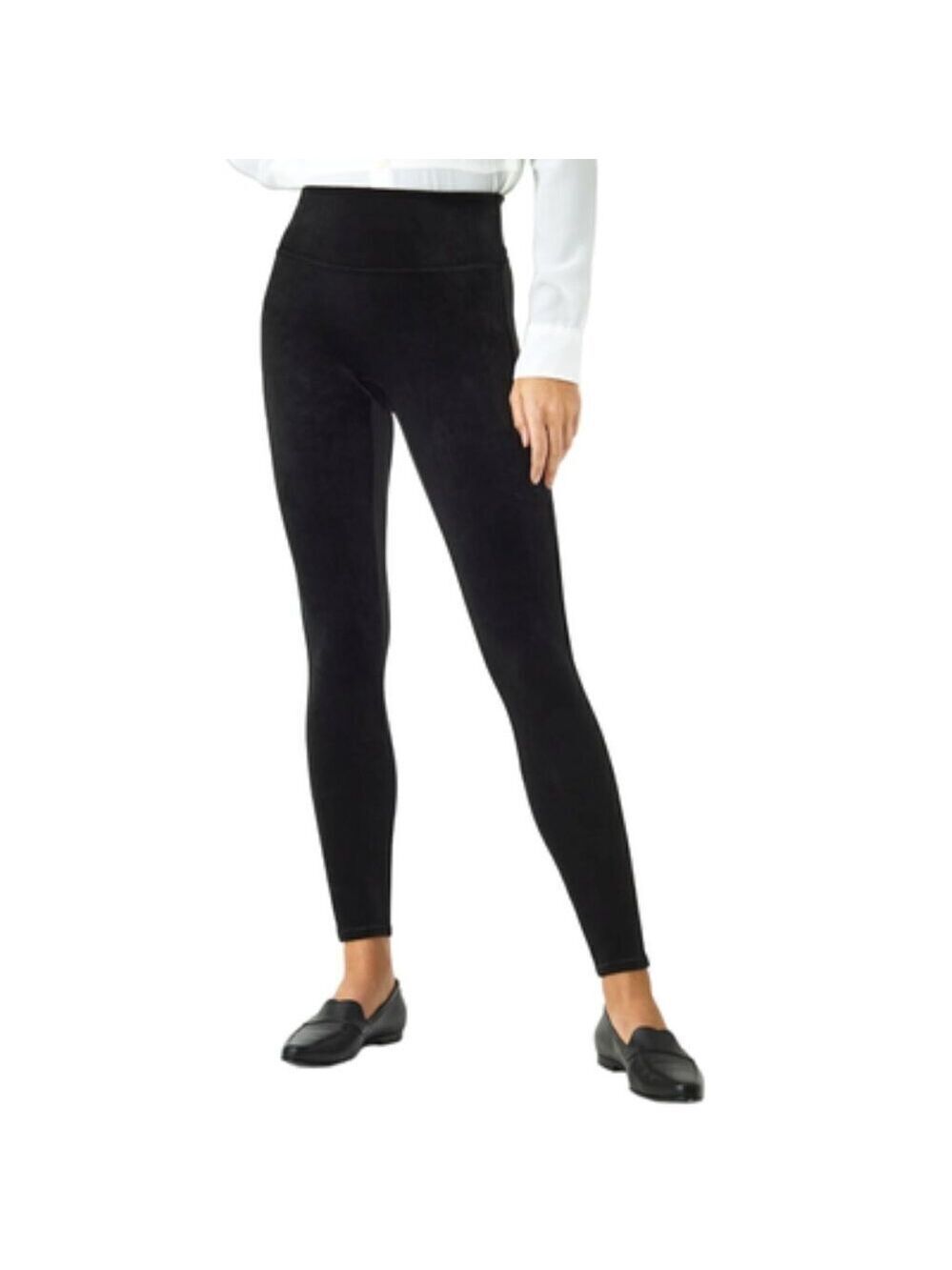 SPANX Black High-Waisted Velvet Velour Leggings Size 2X